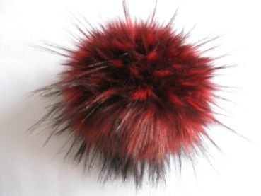 Exchange Bommel from faux fur with pushbutton - raccoon dog 2-color