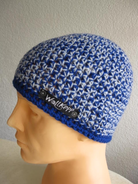 Beanie-cap Blue-Light-gray